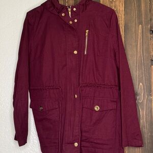 Women's Burgundy Utility Jacket